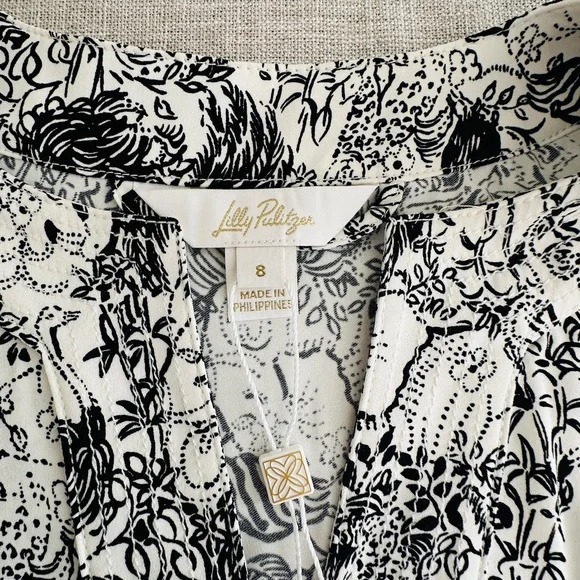 Lilly Pulitzer Olivine A-line Animal and Floral Print Long Sleeve Dress - Picture 6 of 14